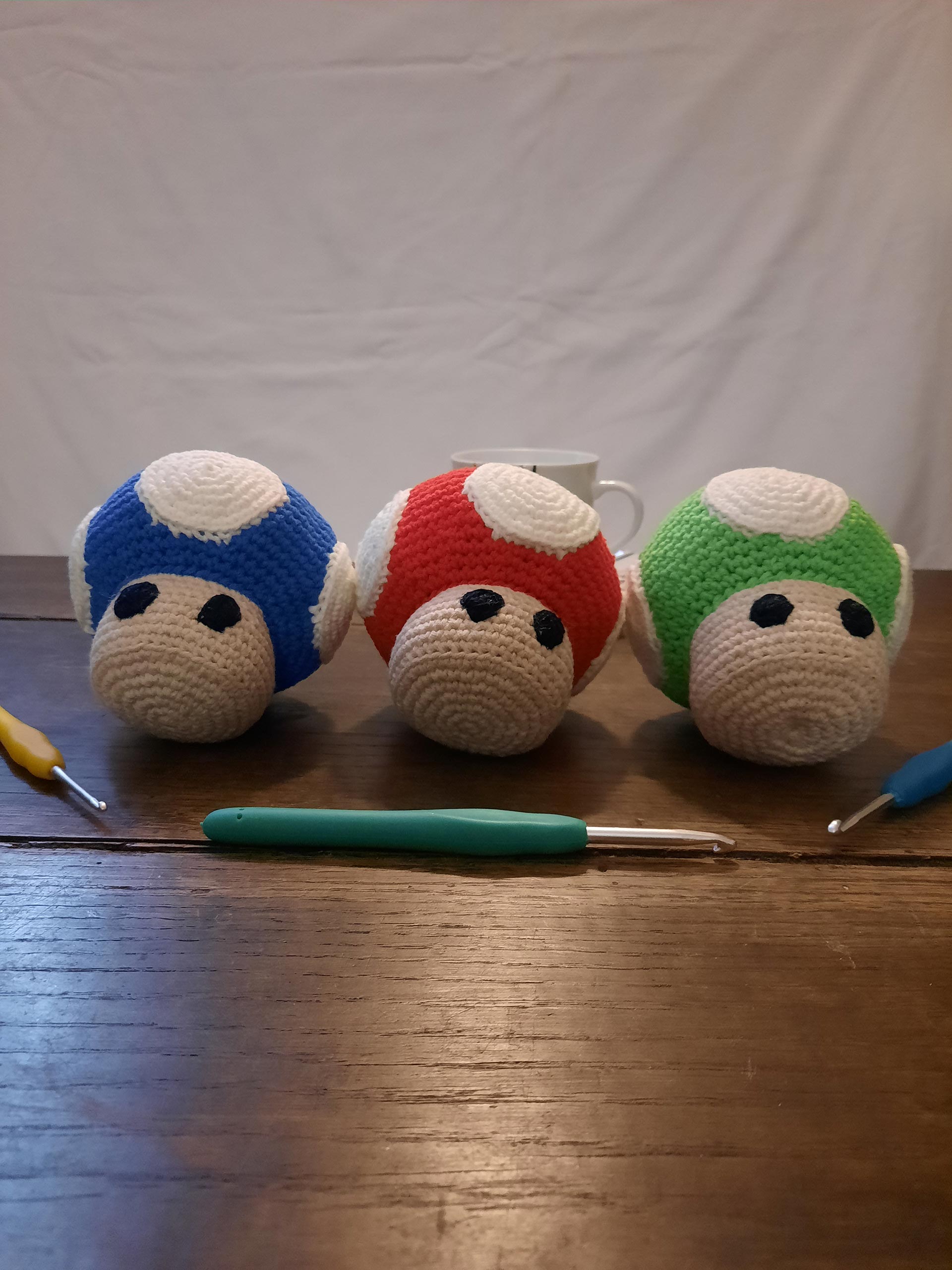 Champignon 1up au crochet Champignon 1up au crochet