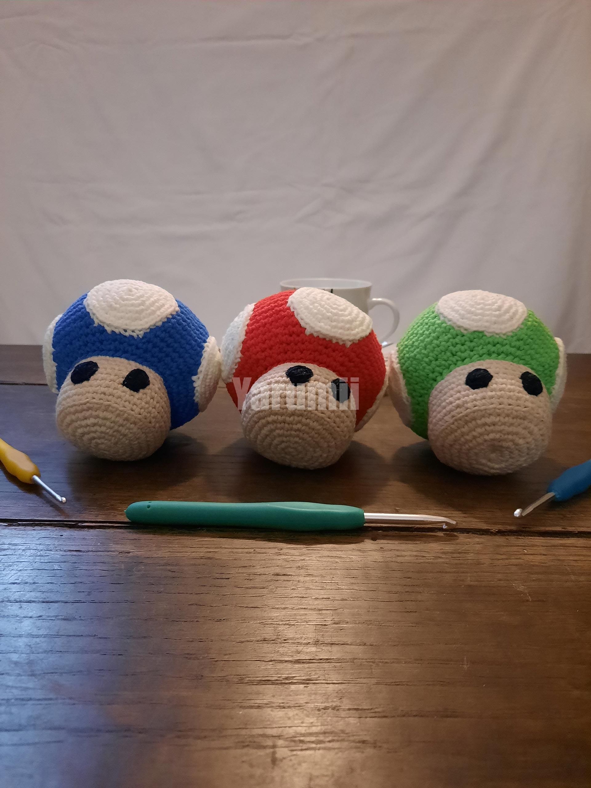 Champignon 1up au crochet - Yarumii Champignon 1up au crochet - Yarumii