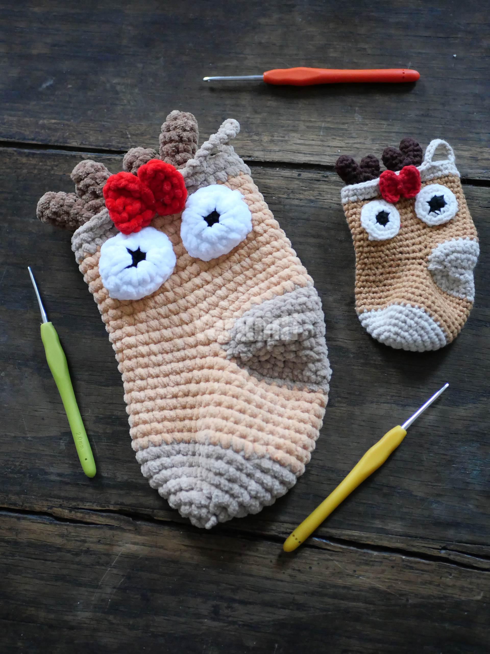 Chaussettes Renne au crochet - Yarumii Chaussettes Renne au crochet - Yarumii