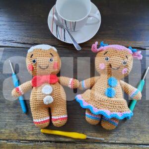 Couple en pain d'épices au crochet - Yarumii
