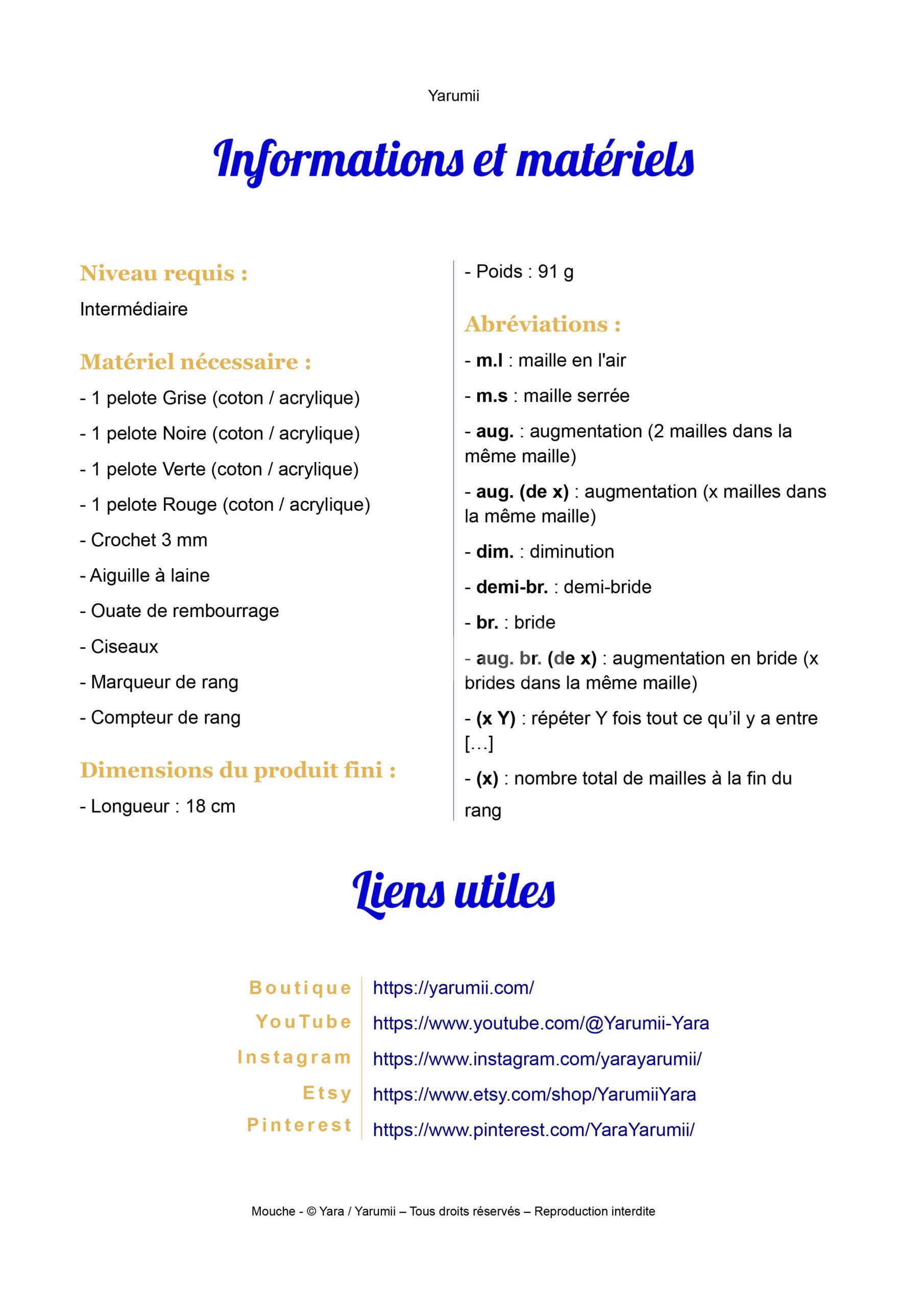 Tuto PDF Mouche - Création Yarumii Tuto PDF Mouche - Création Yarumii